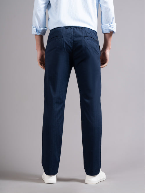 Men Ankle  Fit Smart Slim Fit Low-Rise Regular Trousers