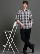 Men Smart Slim Fit Checked Casual Shirt