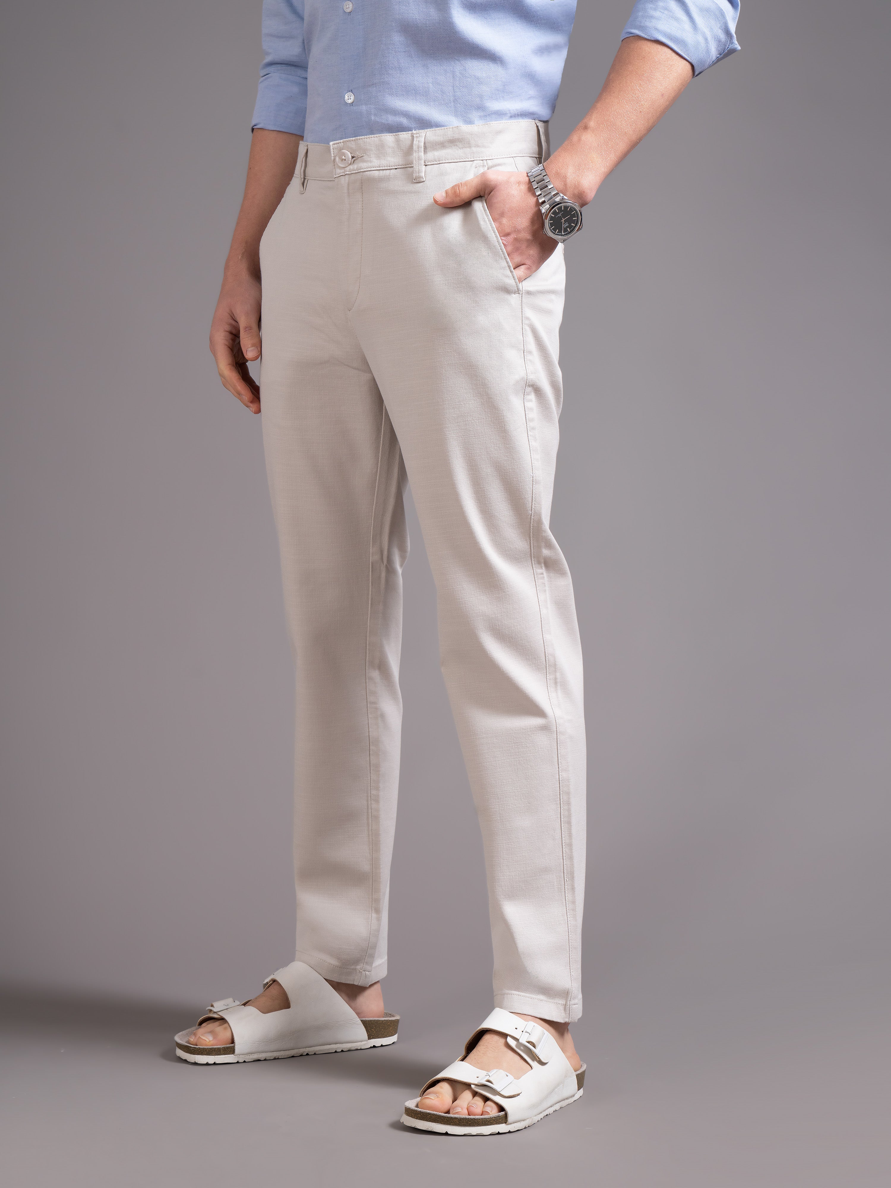 Men Slim Fit Low-Rise Chinos