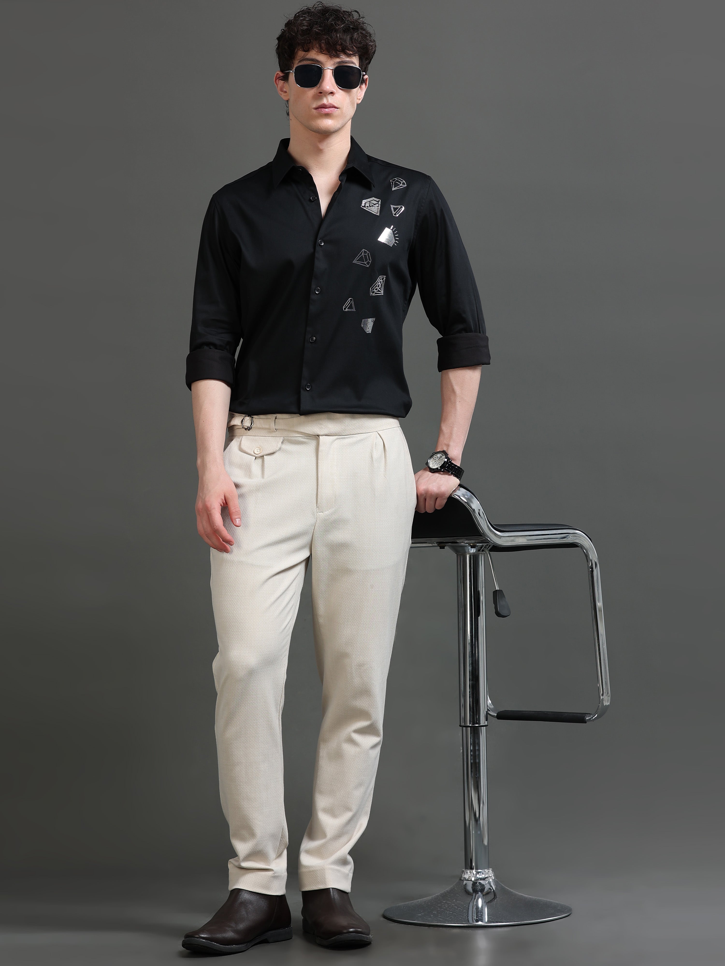 Men Smart Slim Fit Printed Party Shirt