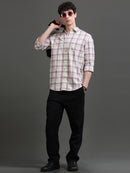Men Smart Slim Fit Checked Casual Shirt