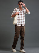 Men's Premium Oxford Checks Brown Shirt