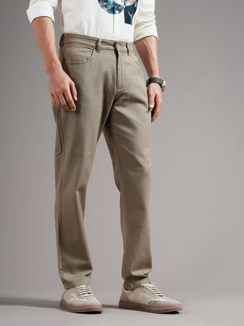 Men Tailored Low-Rise Trousers