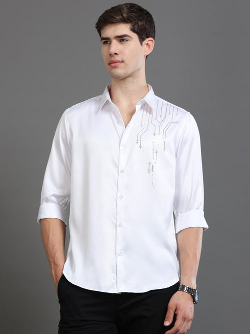 Men Smart Slim Fit Printed Party Shirt