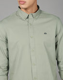Men Smart Slim Fit Solid Button-Down Collar Cotton Casual Shirt