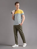 Men Smart Slim Fit Mid-Rise Chinos Trousers