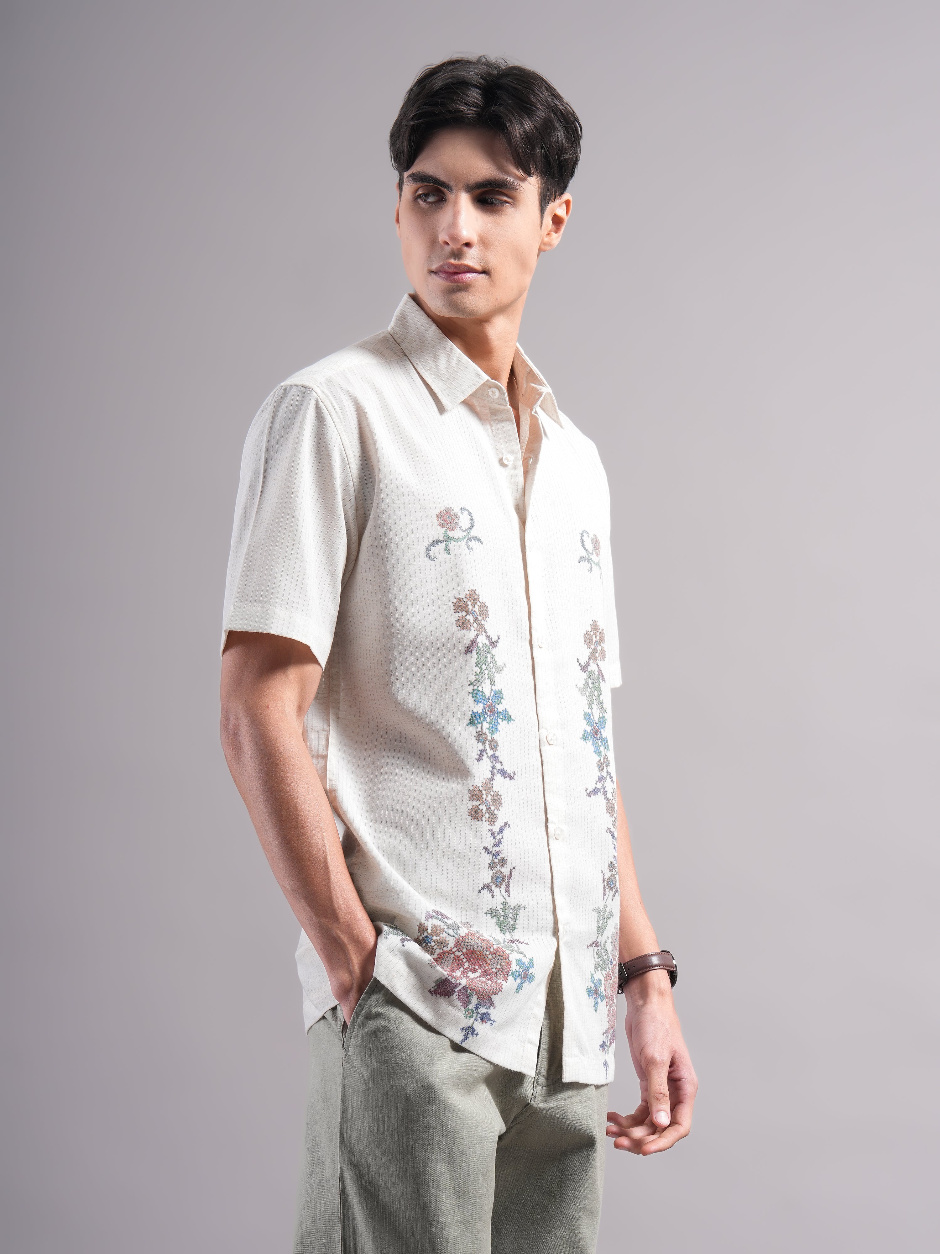 Men Smart Floral Printed Casual Shirt