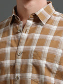 Men Smart Slim Fit Checked Casual Shirt