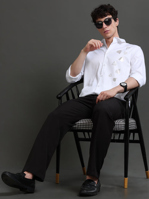 Men Smart Slim Fit Printed Casual Shirt
