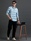 Men's Slim Fit Checked Cotton Shirt