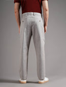 Men Tailored Straight Fit Low-Rise Trousers