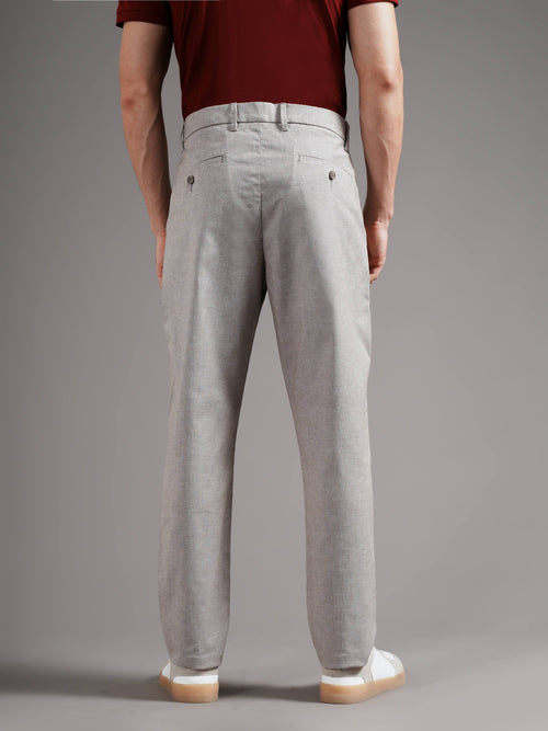 Men Tailored Straight Fit Low-Rise Trousers
