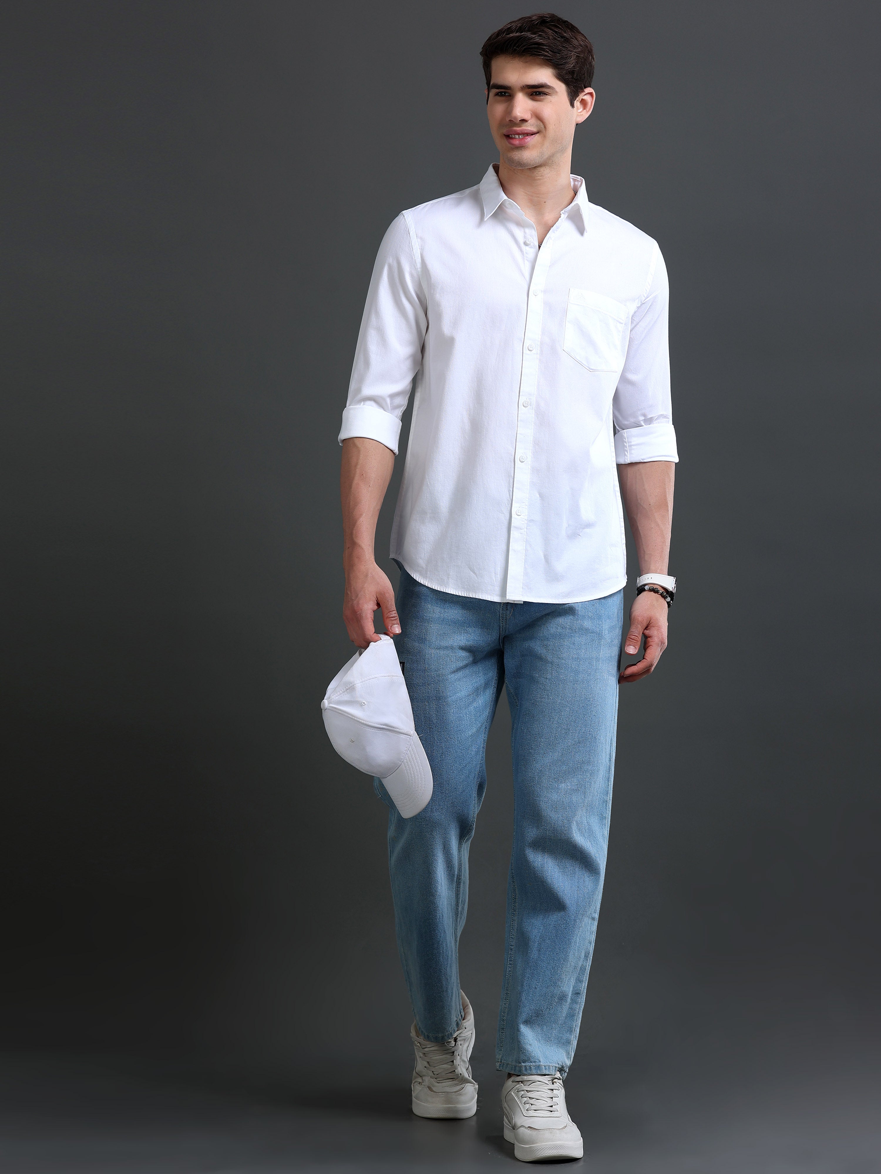 Men's Bird Eye Slim Fit  Dobby Shirt