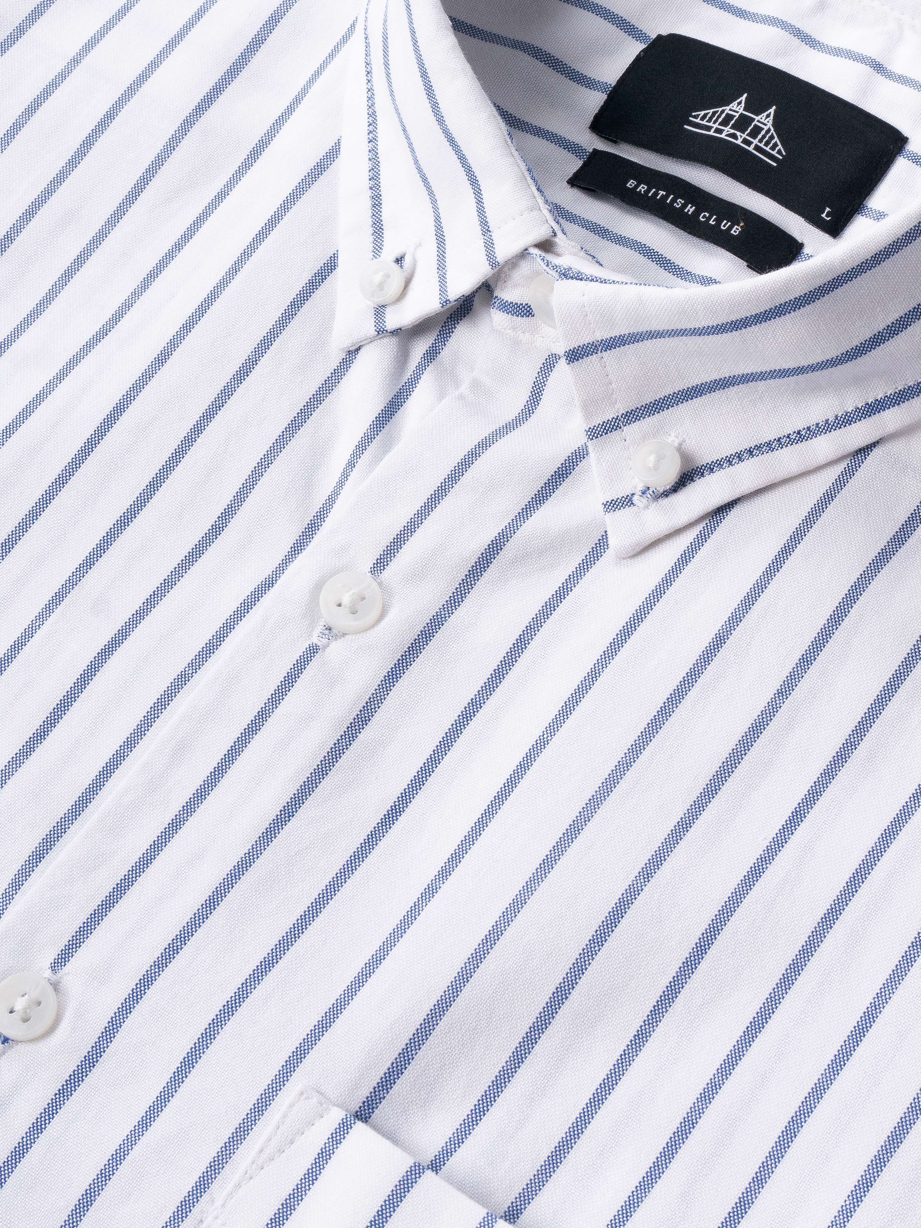 Men Striped Button-Down Collar Smart Slim Fit Shirt