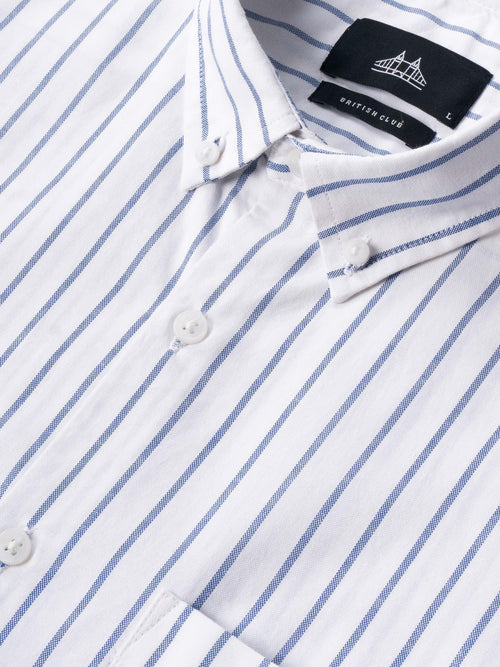 Men Striped Button-Down Collar Smart Slim Fit Shirt