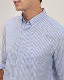 Smart Slim Fit Striped Button-Down Collar Cotton Casual Shirt
