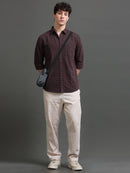 Men Smart Slim Fit Checked Casual Shirt
