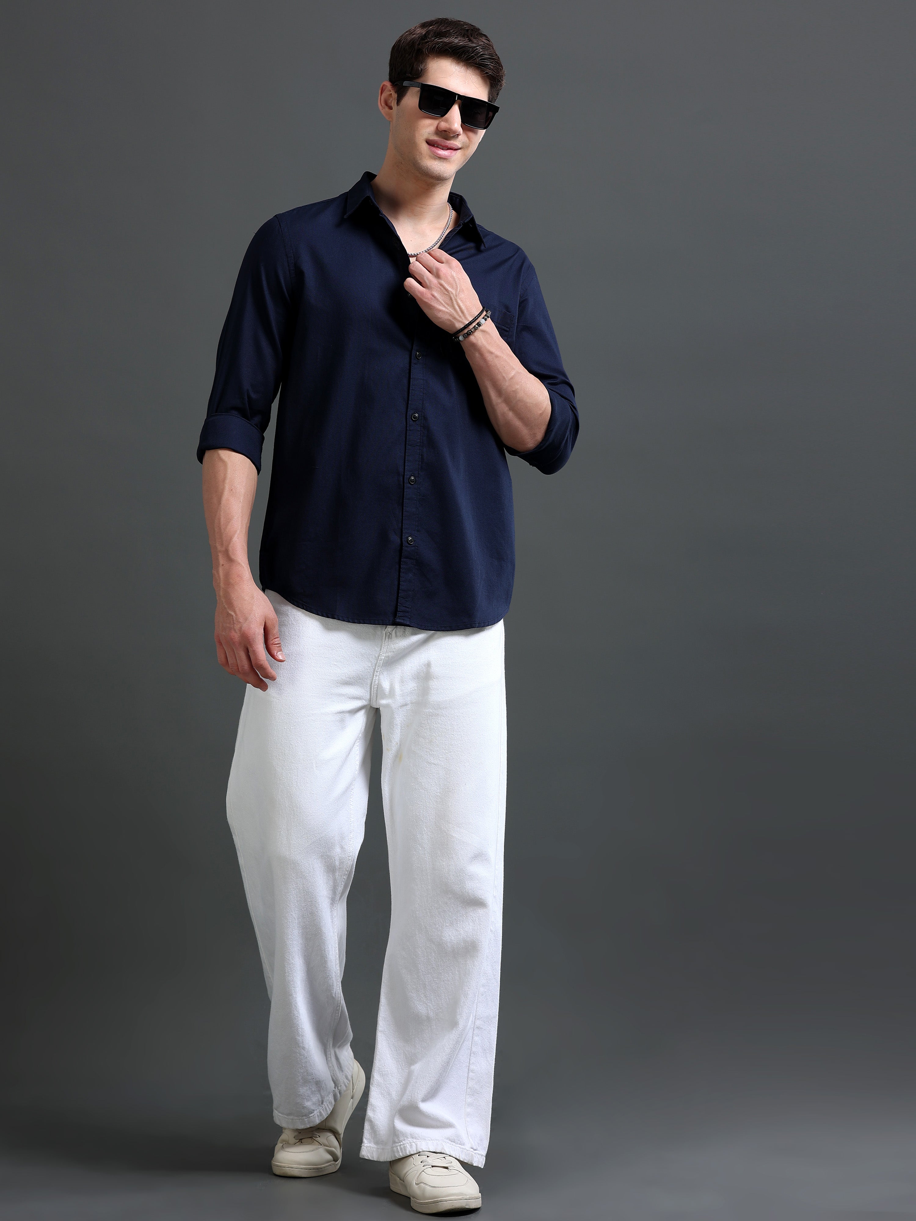 Men's Bird Eye Slim Fit  Dobby Shirt