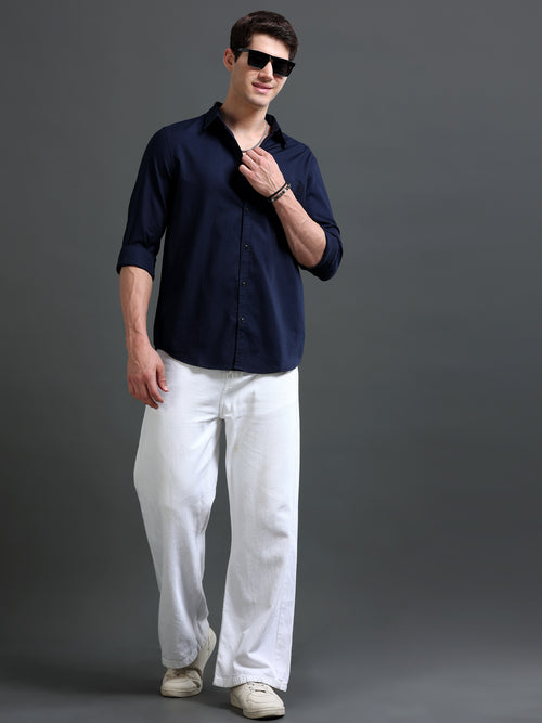 Men's Bird Eye Slim Fit  Dobby Shirt