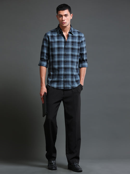 Men's Premium Oxford Blue Checks Shirt