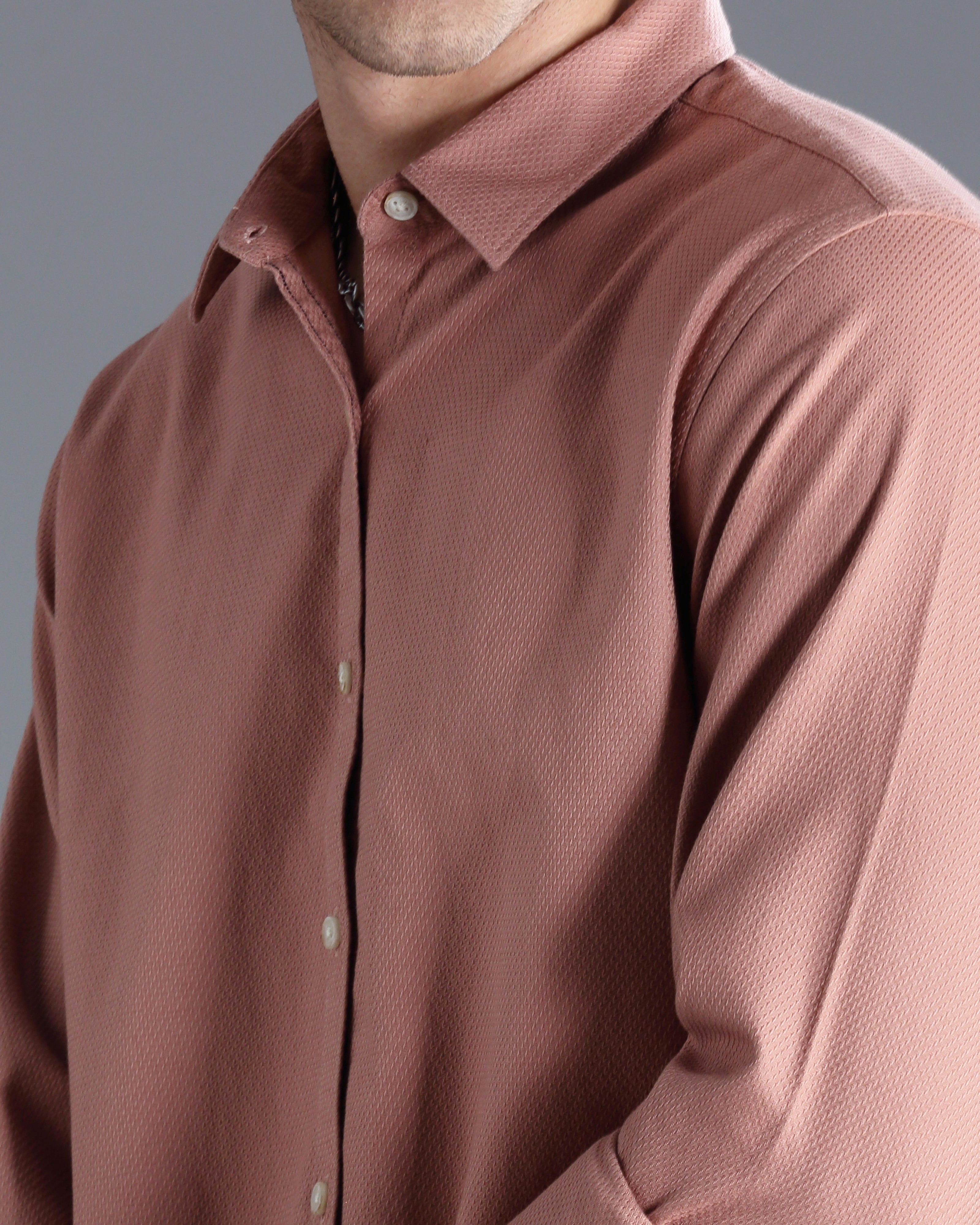 mauve Self Design Dobby Shirt
