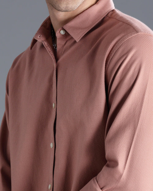 mauve Self Design Dobby Shirt