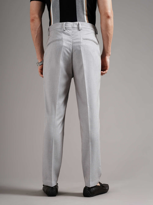 Men Tailored Straight Fit Low-Rise Trousers