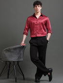 Men Spread Collar Smart Slim Fit Casual Shirt