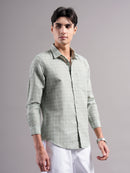 Men Smart Slim Fit Windowpane Checks Checked Casual Shirt