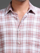 Men's Slub Herringbone Checks Shirt