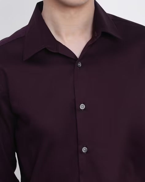 Satin Slim fit Plain Shirts