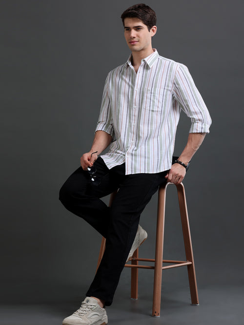 Men's Slim Fit Stripes Shirt