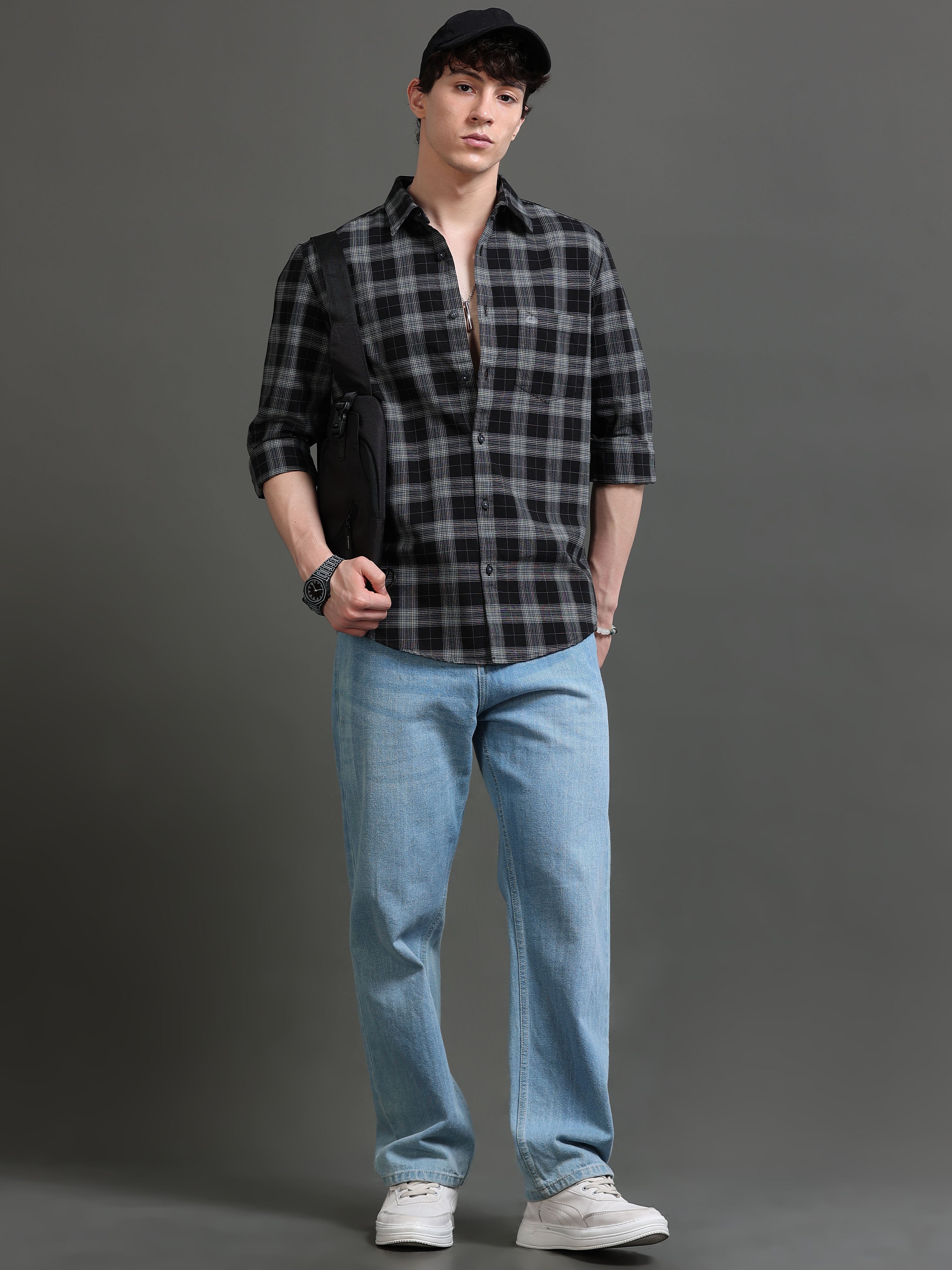 Men Smart Slim Fit Tartan Checks Checked Casual Shirt