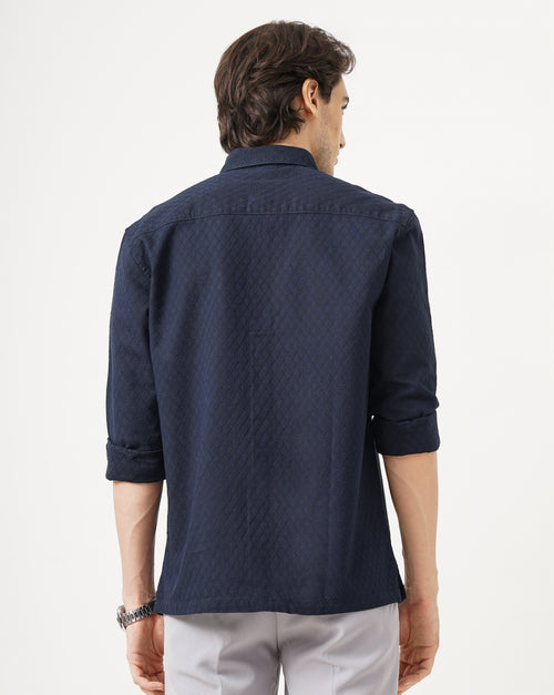 MEN'S SELF DESIGN REGULAR FIT SHIRT