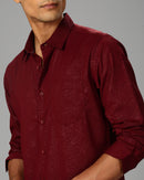 Men Classic Slim Fit Ethnic Motifs Printed Satin Casual Shirt