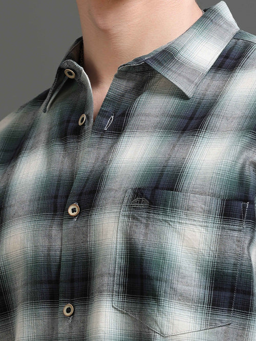 Men Smart Slim Fit Tartan Checks Checked Casual Shirt