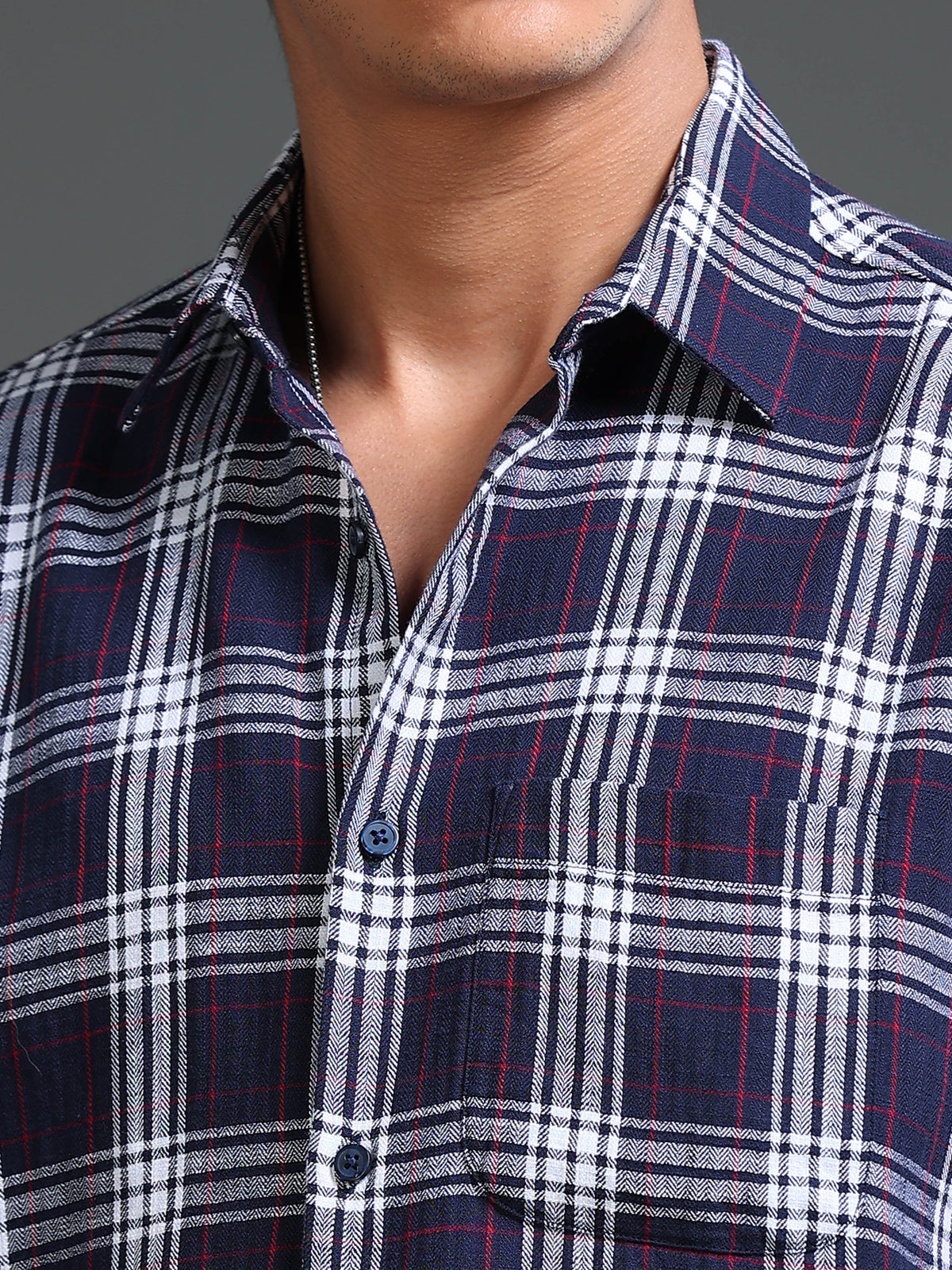 Men Herringbone Checks Shirts