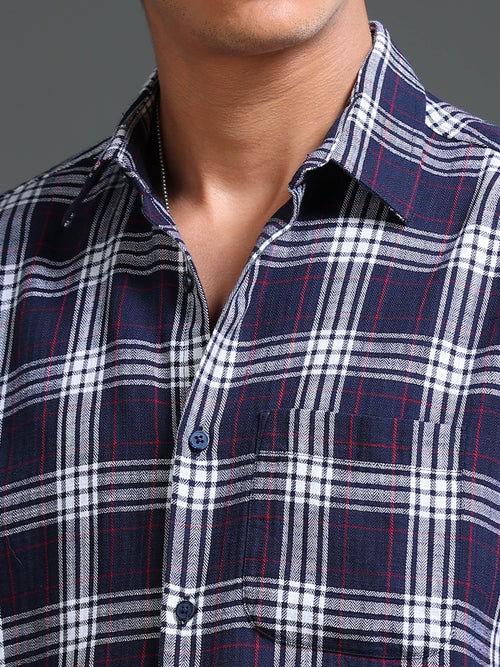 Men Herringbone Checks Shirts