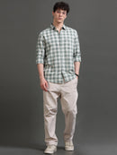Men Smart Slim Fit Checked Casual Shirt