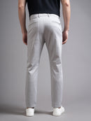 Men Solid Comfort Slim Fit Low-rise Cotton Chinos Trousers