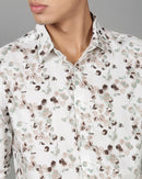 Men Smart Slim Fit Floral Printed Cotton Casual Shirt