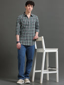 Men Smart Slim Fit Tartan Checks Checked Casual Shirt