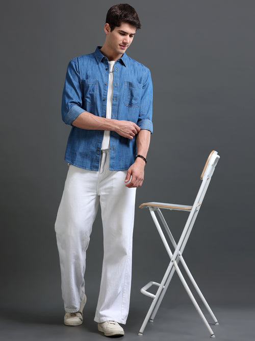 Men's Indigo Denim Slim Fit Shirt