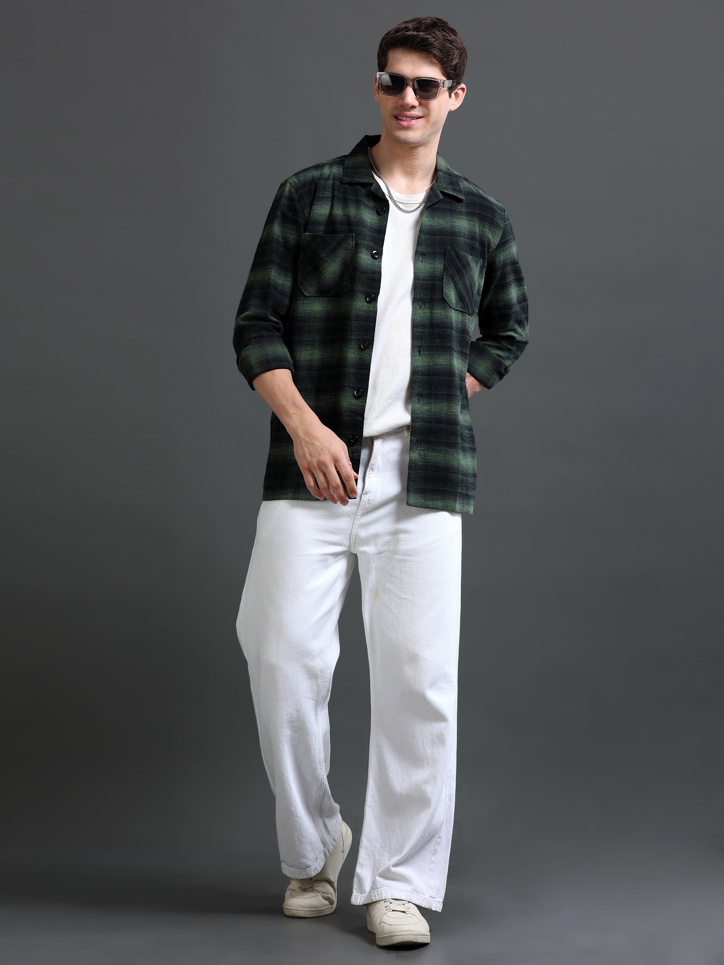 Men's Flannel Checked Slim Fit Shirt