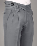 Men Smart Slim Fit Pleated Trousers