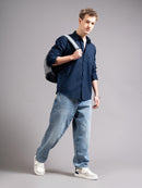 Smart Slim Fit Vertical Striped Spread Collar Cotton Casual Shirt