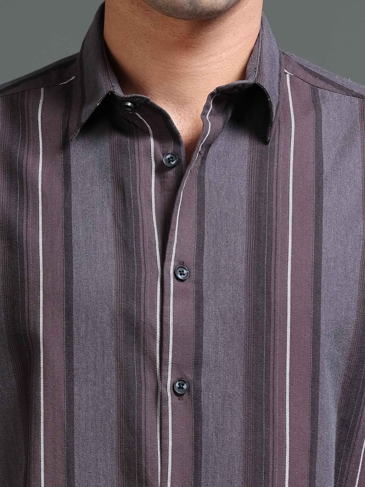 Men's Melange Twill Stripes Shirt