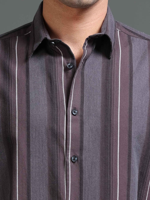 Men's Melange Twill Stripes Shirt
