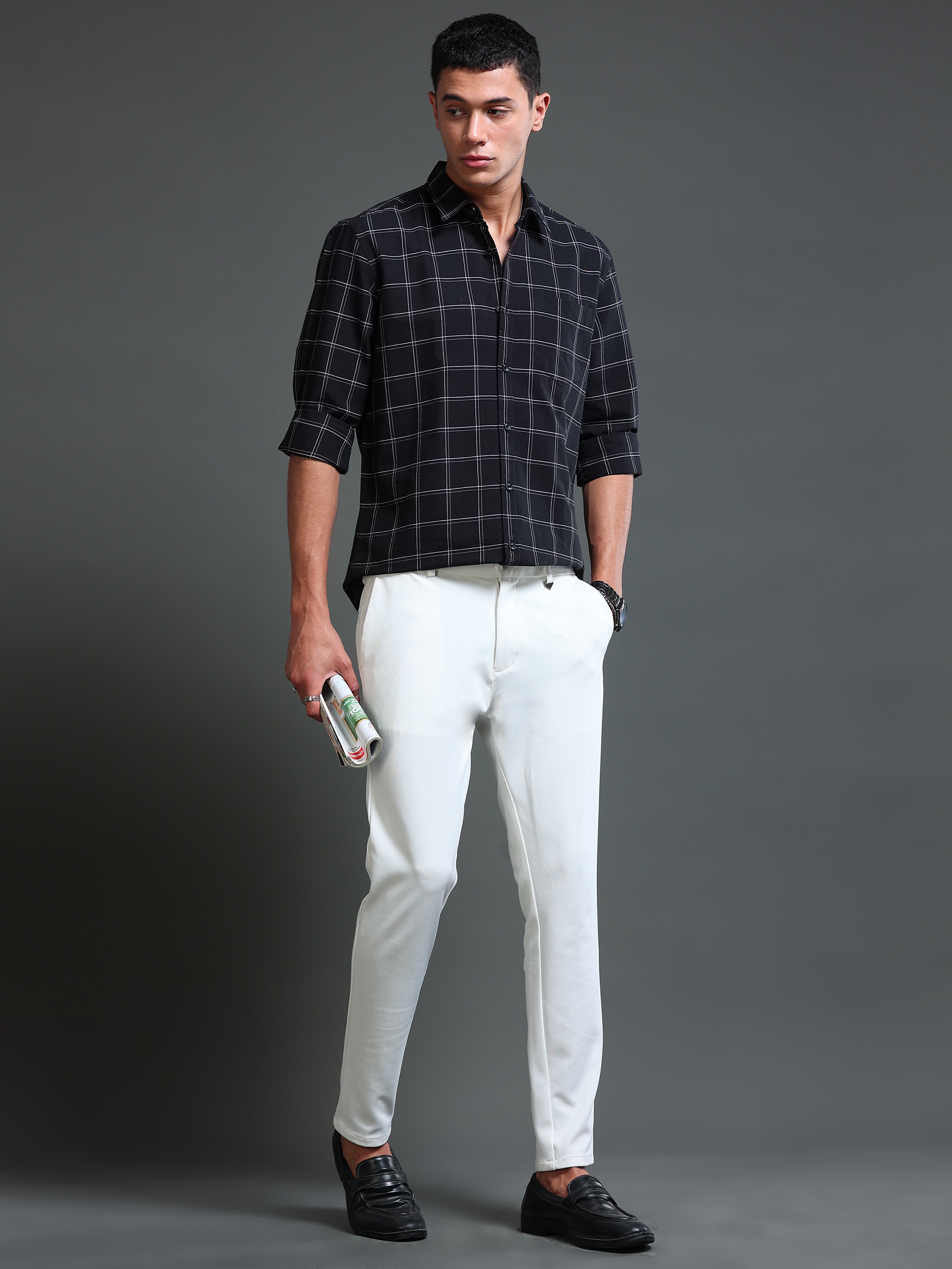 Men's Premium Oxford Black Checks Shirt