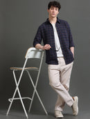 Men Smart Slim Fit Checked Casual Shirt
